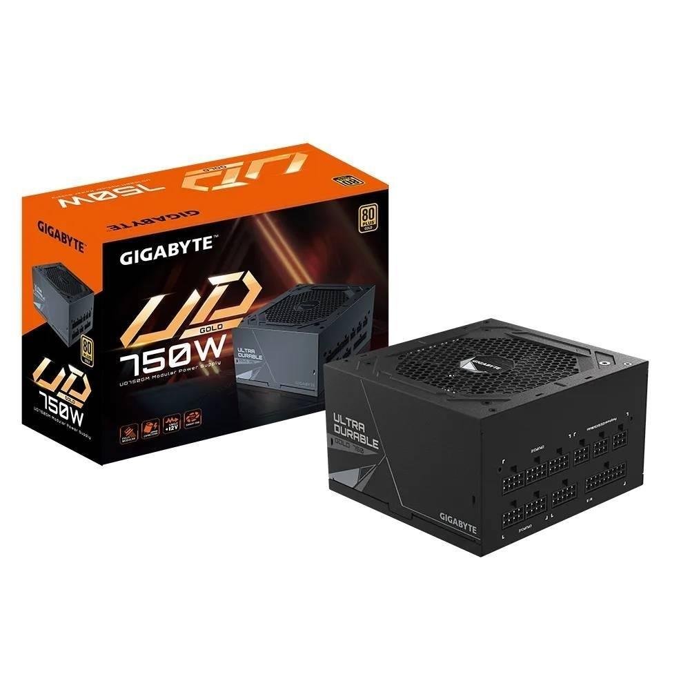 Imagem 5 de 5 do produto Fonte Gigabyte Ultra Durable UD750GM, 750W, 80 Plus Gold, Modular, PFC Ativo, Com Cabo, Preto - GP-UD750GM