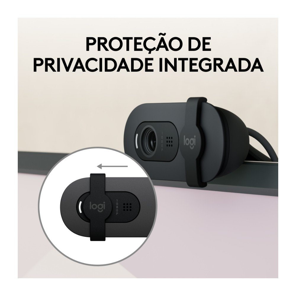 Webcam ( Balão.info) Brio 100 Full HD 30 FPS, Microfone, USB-A, Correção Automática, Grafite - 960-( Balão.info - view 5