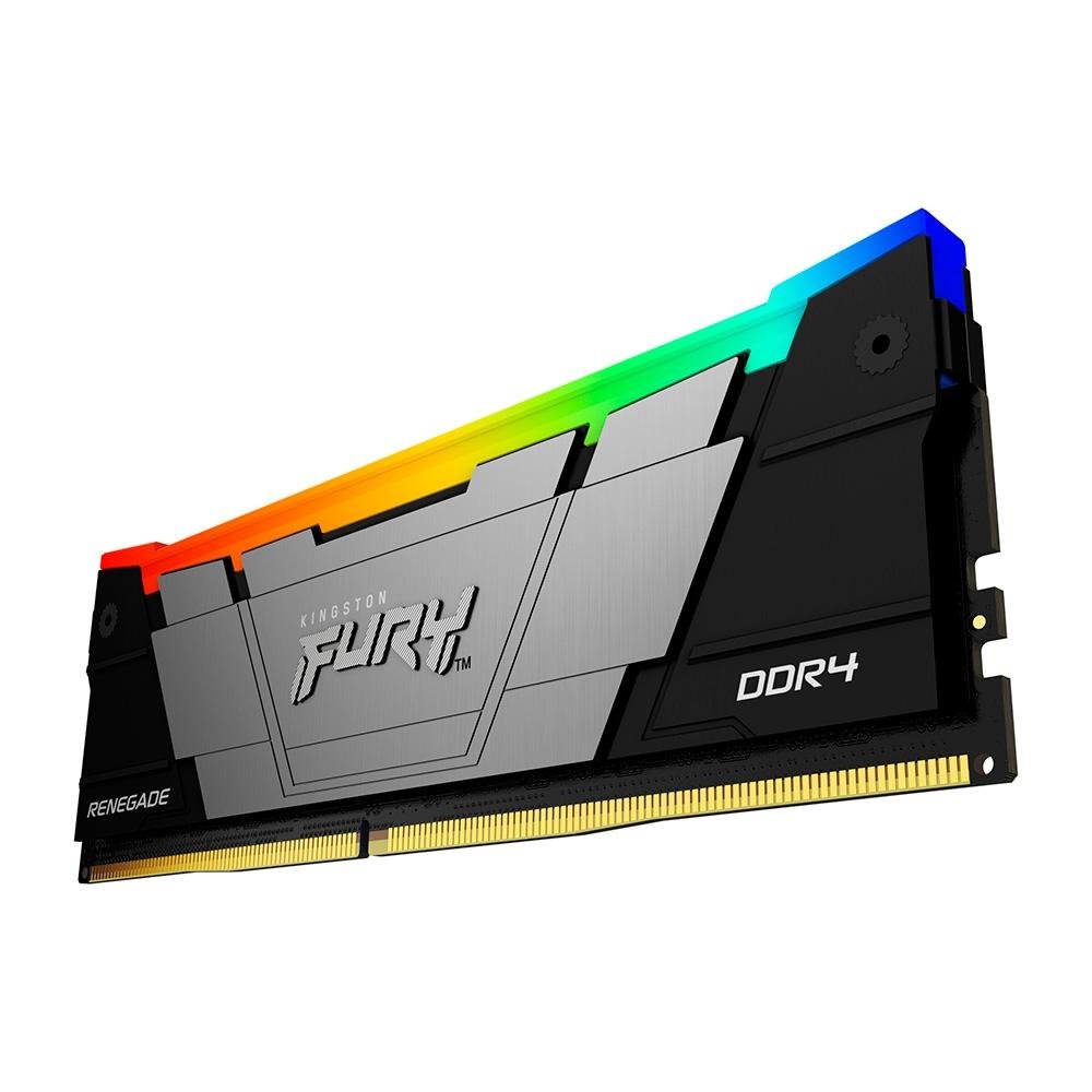 Memória RAM Kingston Fury Renegade, RGB, 32GB, DDR4, (2x16GB), 3600MHz, CL16, Preto - KF436C16RB12AK2/32 Memória RAM Kingston Fury Renegade, RGB, 32GB, DDR4, (2x16GB), 3600MHz, CL16, Preto - KF436C16RB12AK2/32