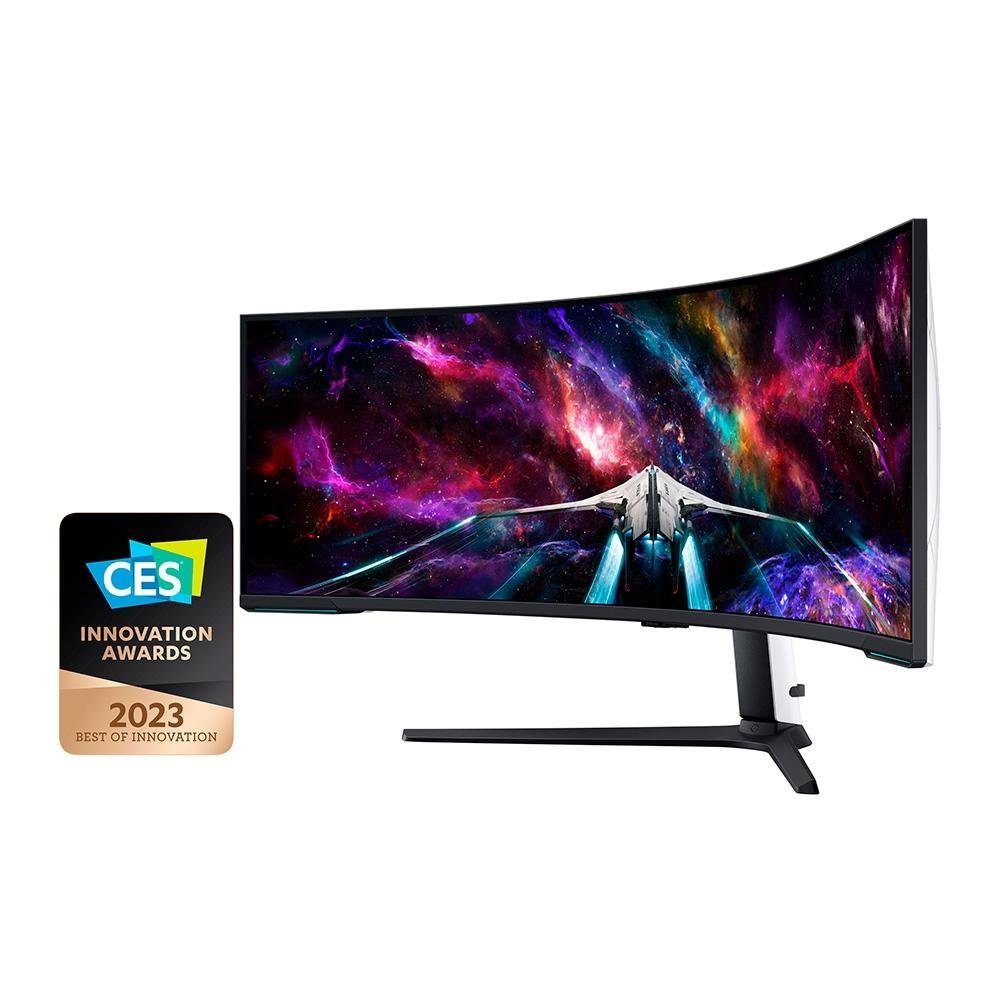 Imagem 2 de 10 do produto Monitor Gamer Curvo Samsung Odyssey NEO G9 57", Dual 4K, 240Hz, 1ms, FreeSync Premium Pro, HDR 1000, USB-C, Altura Ajustável - LS57CG950NLXZD