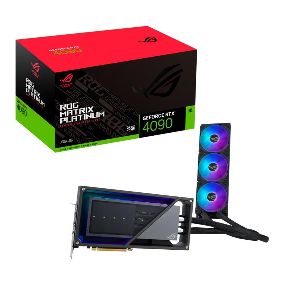 Placa de Vídeo RTX4090 P24G Gaming Rog Matrix ASUS NVIDIA GeForce, 24GB GDDR6X, DLSS, Ray Trancing - 90YV0ID7-M0NM00 Placa de Vídeo RTX4090 P24G Gaming Rog Matrix ASUS NVIDIA GeForce, 24GB GDDR6X, DLSS, Ray Trancing - 90YV0ID7-M0NM00