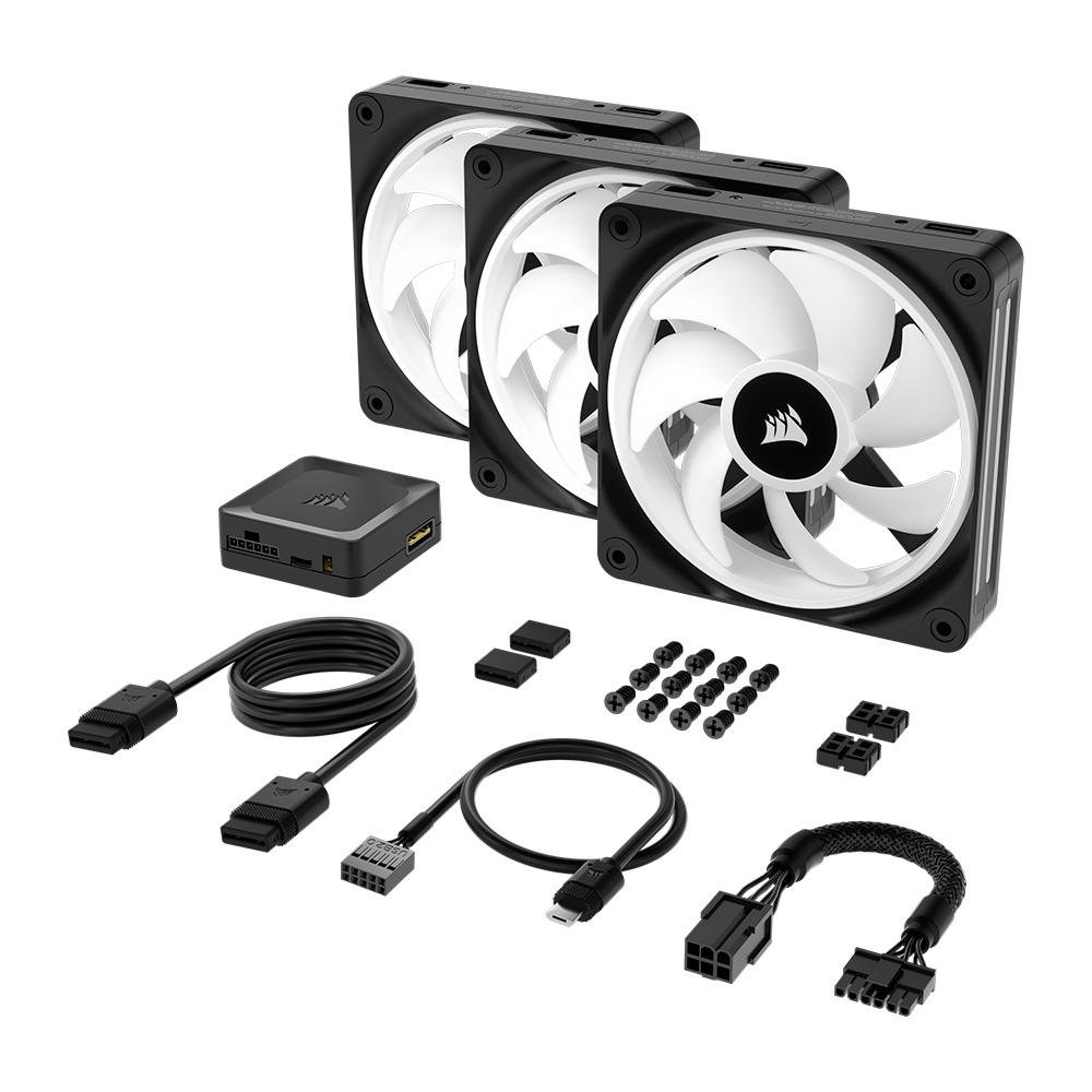 Kit com 3 Ventoinhas Corsair iCUE LINK QX120, 120mm, RGB, Preto - CO-9051002-WW - view 13