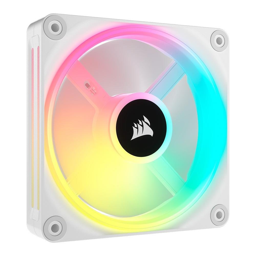 Imagem 2 de 16 do produto Kit Com 3 Ventoinhas Corsair iCUE LINK QX120, 120mm, RGB, Branco - CO-9051006-WW