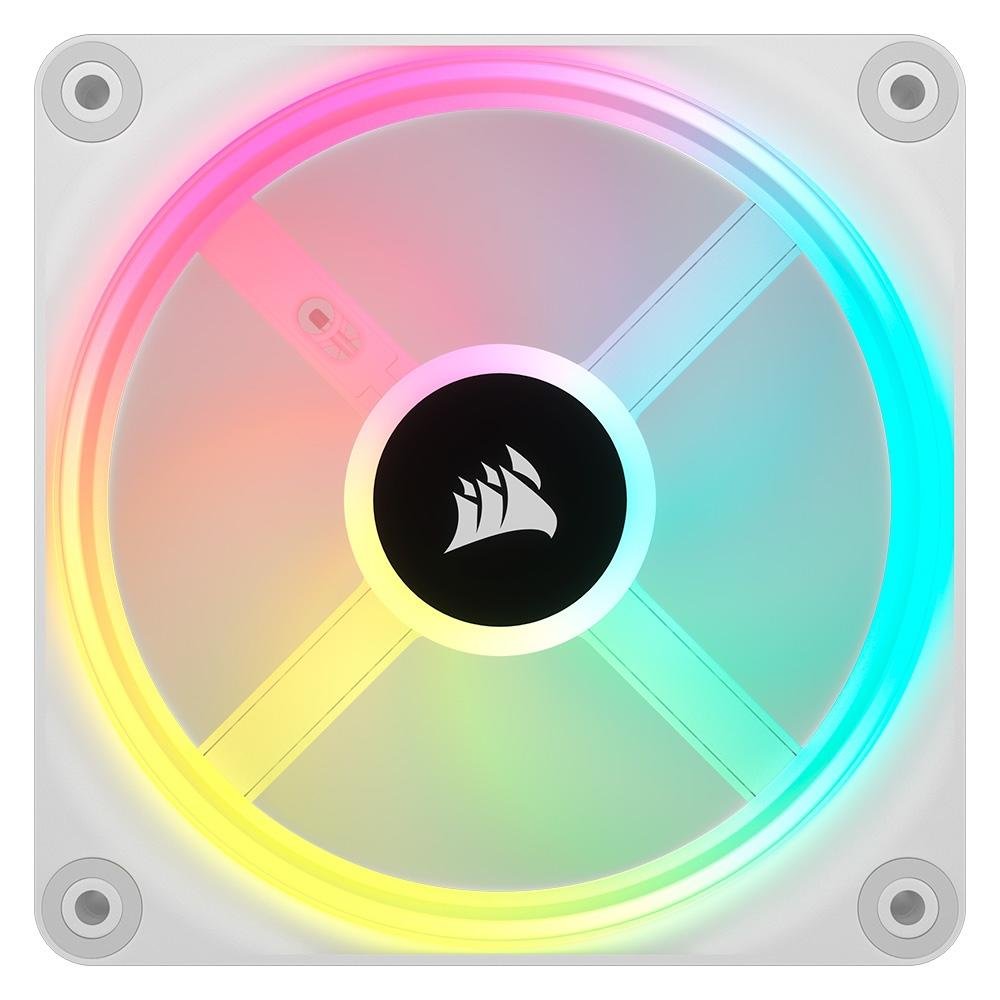 Imagem 4 de 16 do produto Kit Com 3 Ventoinhas Corsair iCUE LINK QX120, 120mm, RGB, Branco - CO-9051006-WW