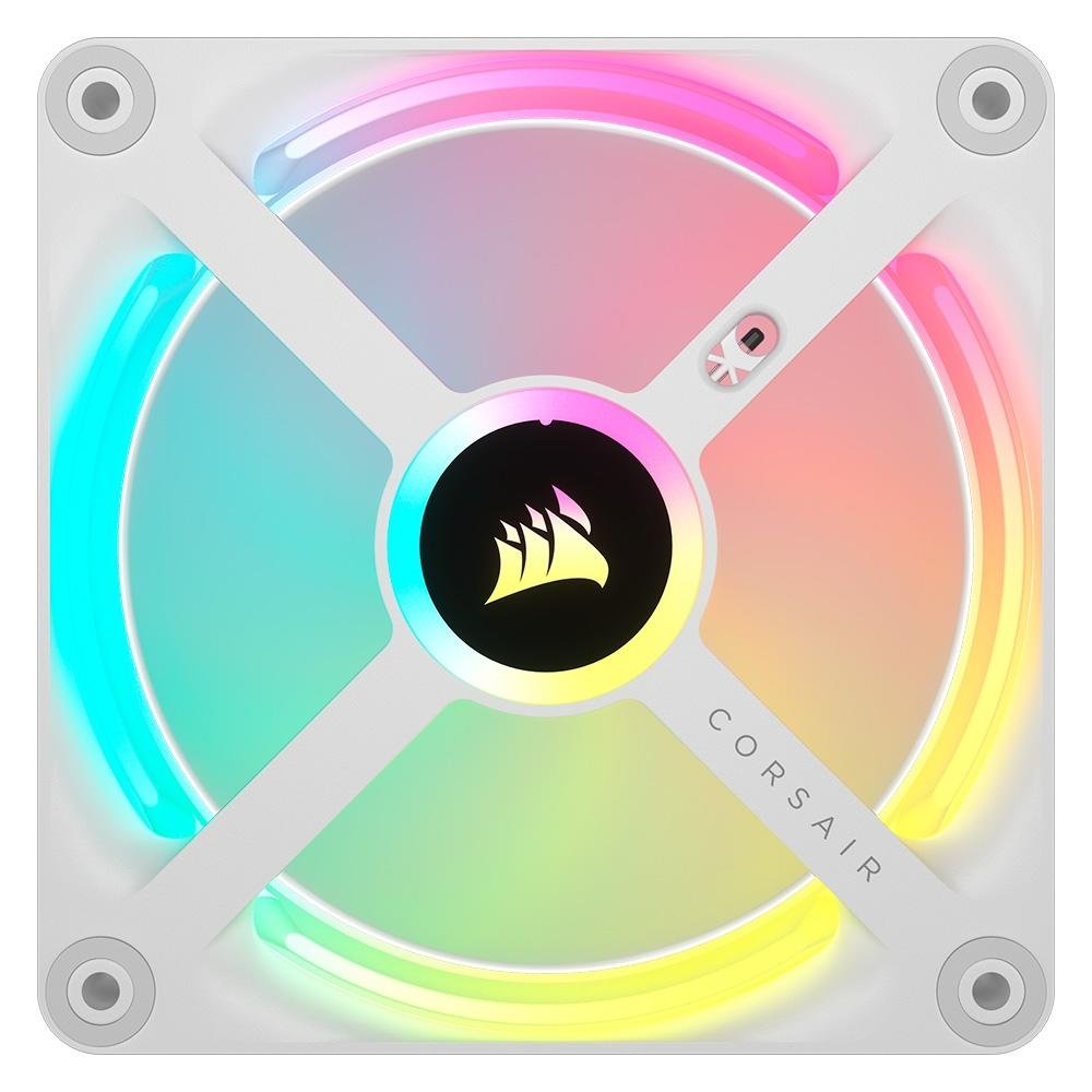 Imagem 6 de 16 do produto Kit Com 3 Ventoinhas Corsair iCUE LINK QX120, 120mm, RGB, Branco - CO-9051006-WW