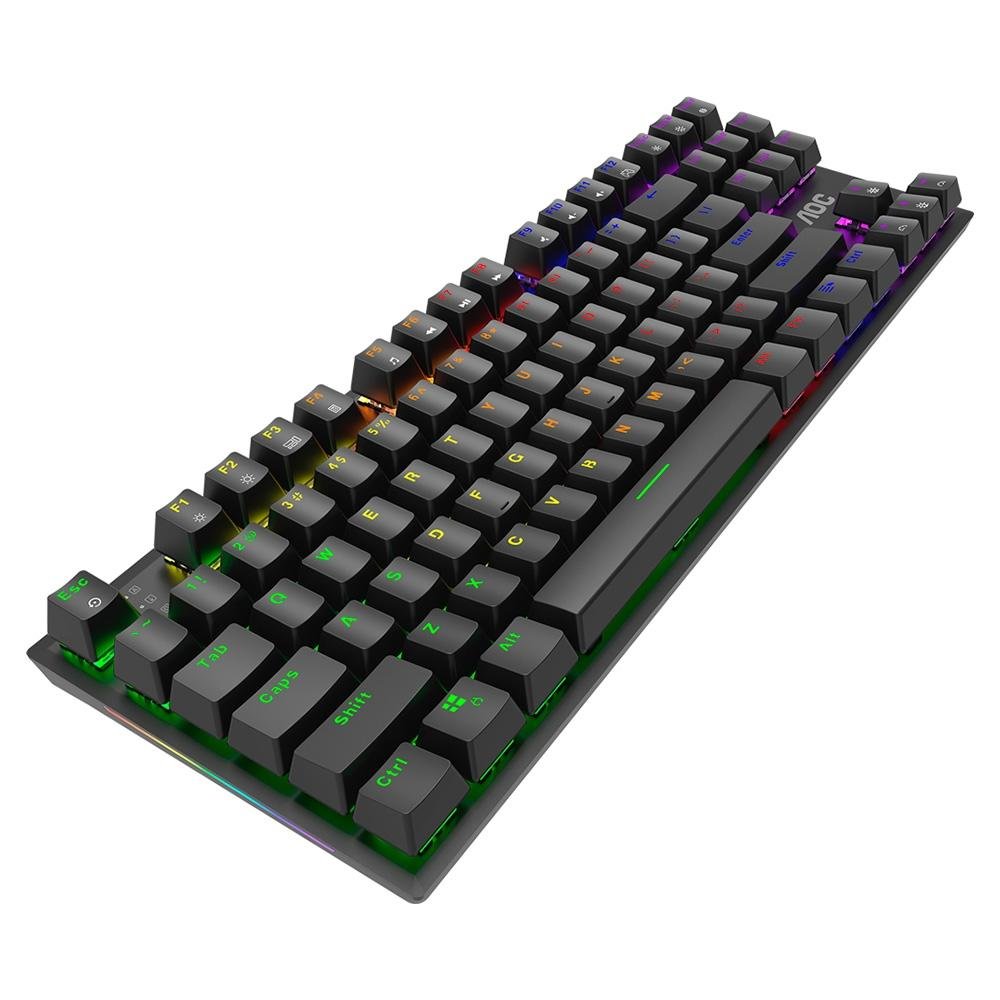 Imagem 3 de 11 do produto Teclado Mecânico Gamer AOC GK450, LED Rainbow, switch Red, N-Key Rollover e 100% Anti-Ghosting, US - GK450BR/FG