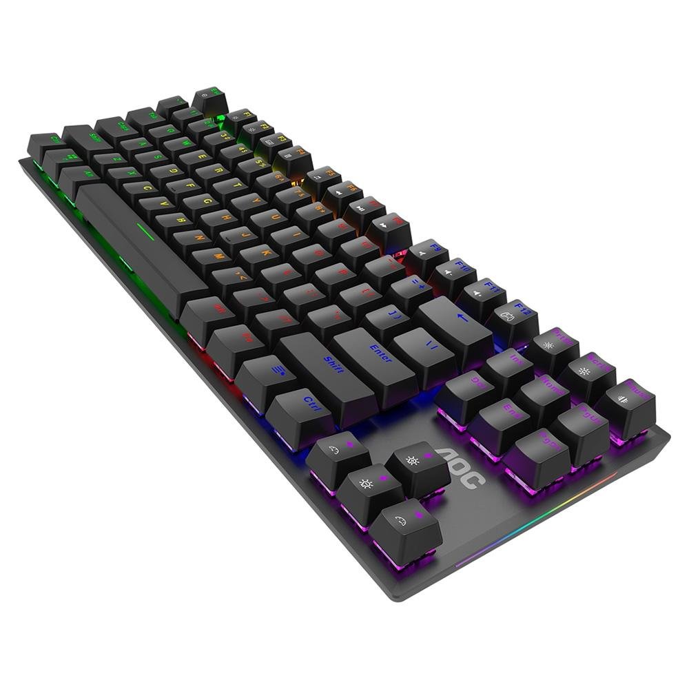 Imagem 4 de 11 do produto Teclado Mecânico Gamer AOC GK450, LED Rainbow, switch Red, N-Key Rollover e 100% Anti-Ghosting, US - GK450BR/FG