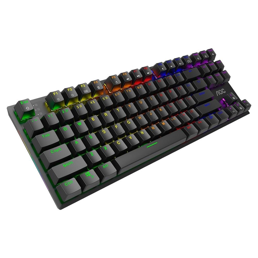 Imagem 5 de 11 do produto Teclado Mecânico Gamer AOC GK450, LED Rainbow, switch Red, N-Key Rollover e 100% Anti-Ghosting, US - GK450BR/FG