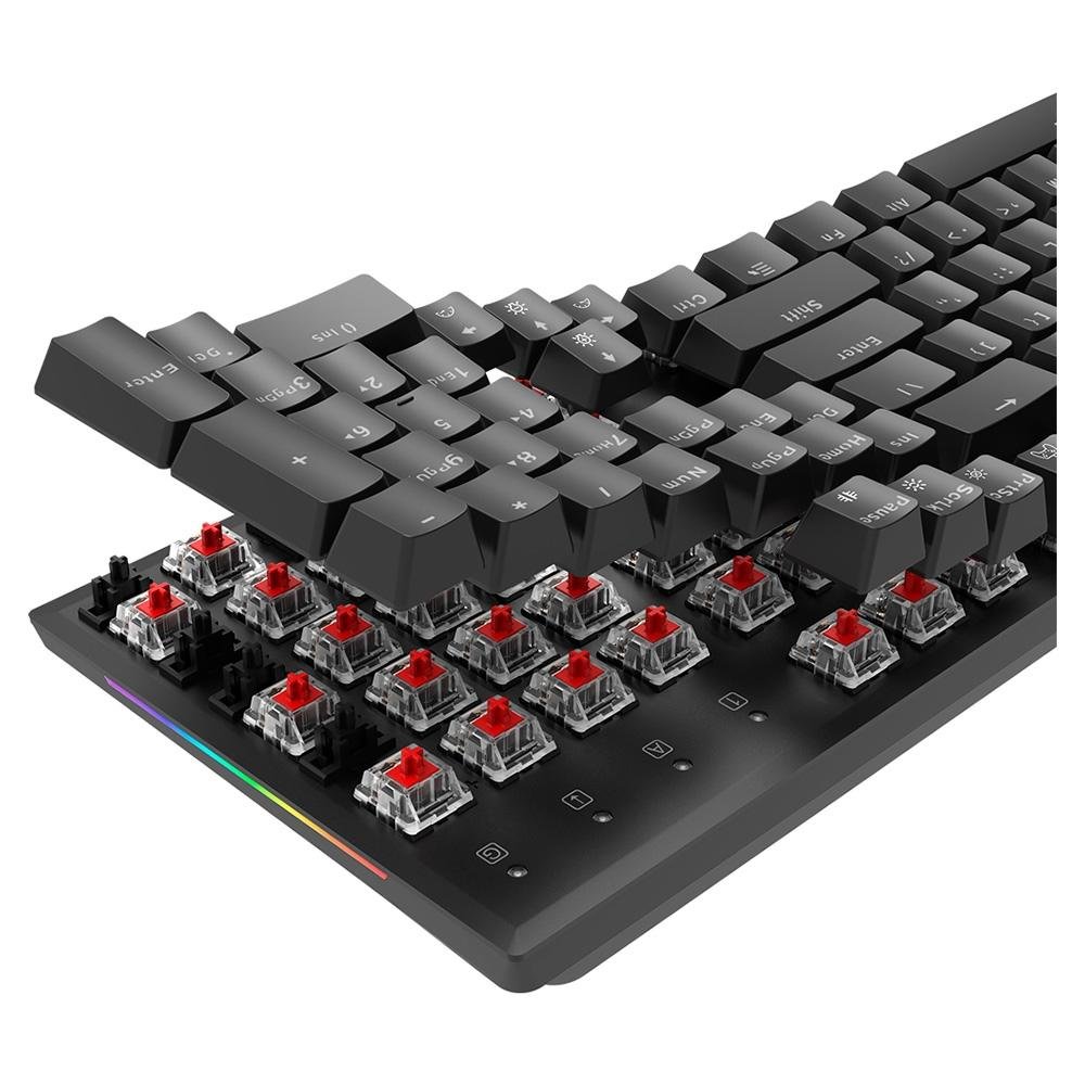 Imagem 11 de 11 do produto Teclado Mecânico Gamer AOC GK450, LED Rainbow, switch Red, N-Key Rollover e 100% Anti-Ghosting, US - GK450BR/FG