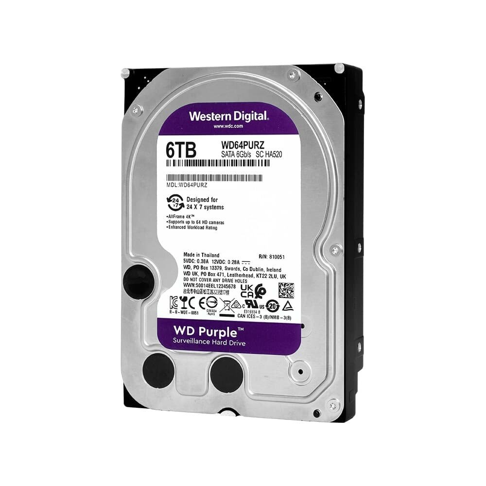 HD WD 6TB Purple, 3.5', SATA | KaBuM!
