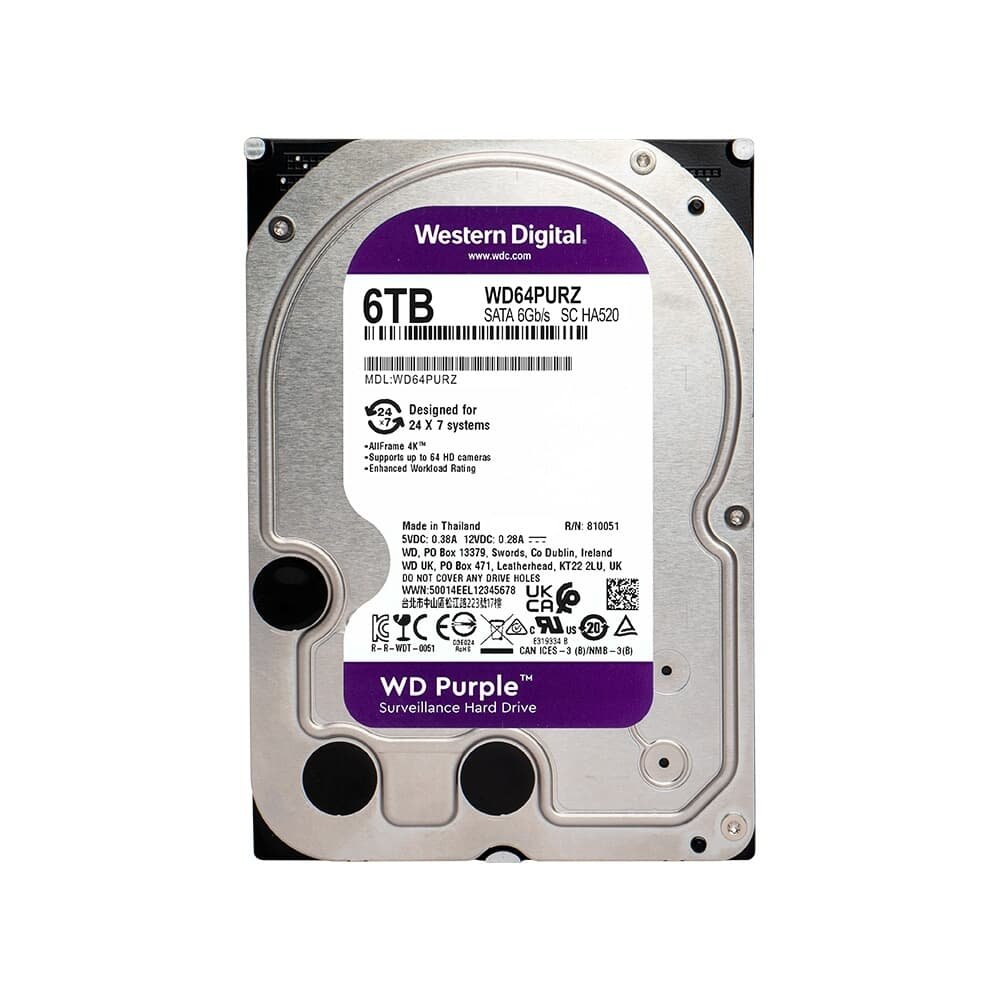 "HD WD Purple, 6TB, 3.5"", SATA - WD64PURZ"