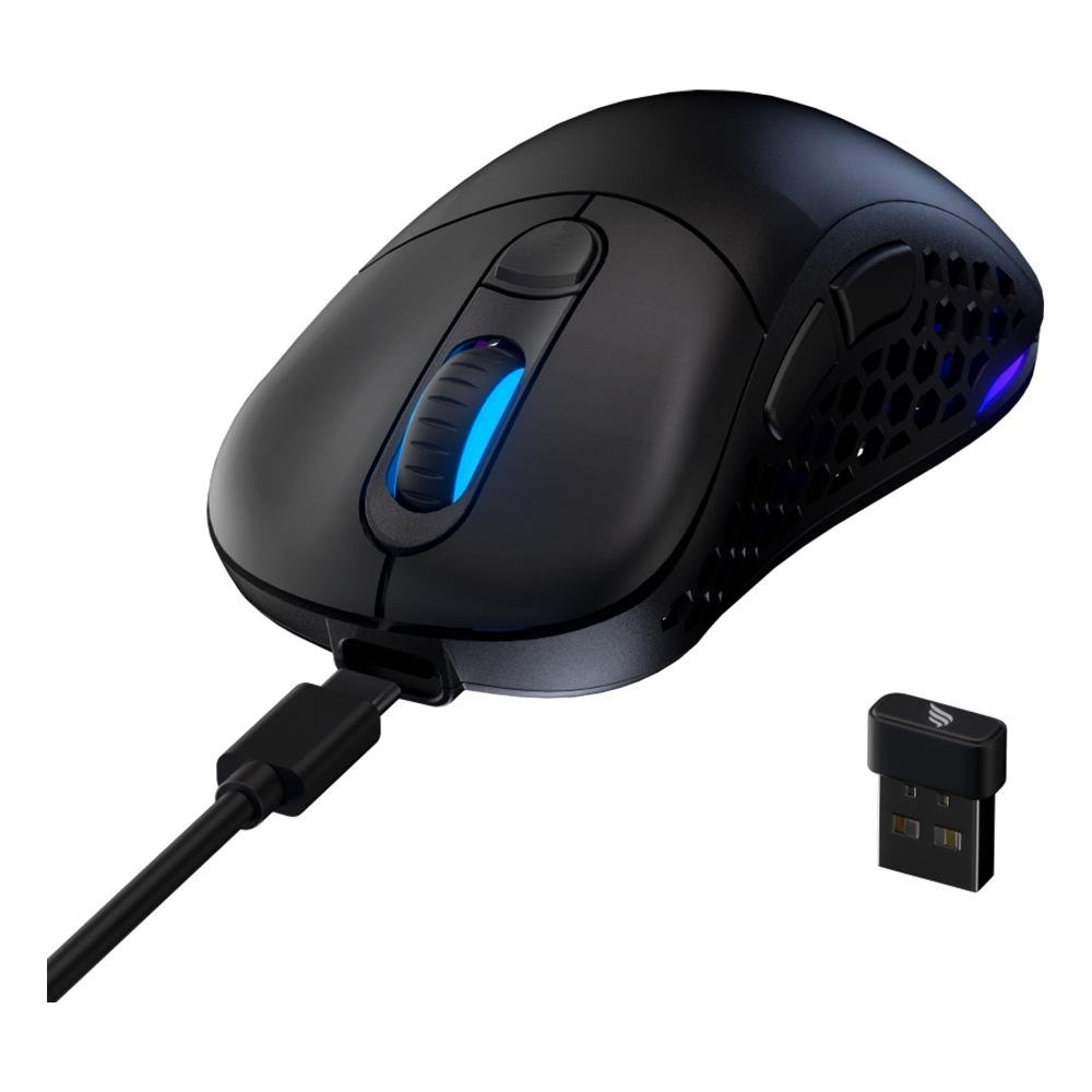 Imagem 5 de 7 do produto Mouse Gamer Sem Fio Fallen Morcego RGB, 6400 DPI, 6 Botões, Wireless, Preto - MO-FN-MO-WL-PT