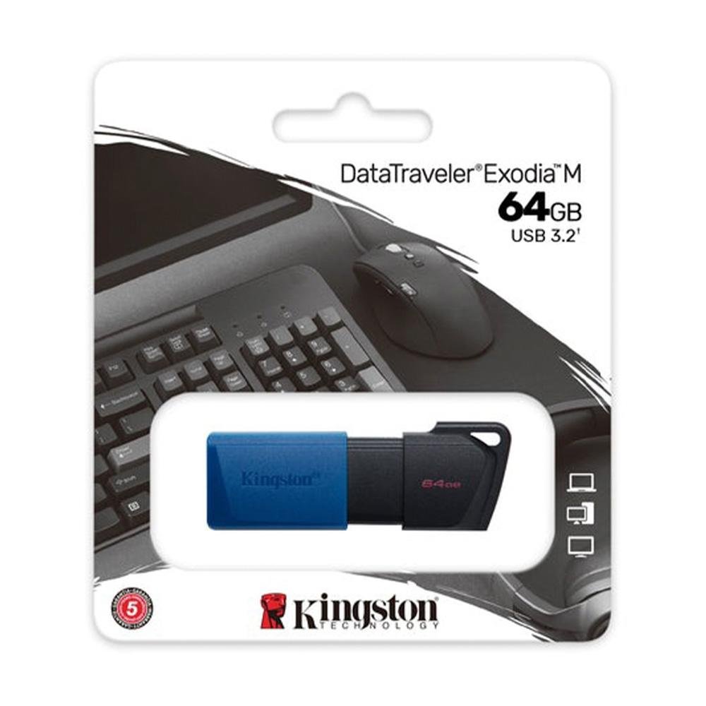 Pen Drive 64GB ( Balão.info) Data Traveler Exodia M, USB 3.2, Preto e Azul - DTXM/64GB - foto 6
