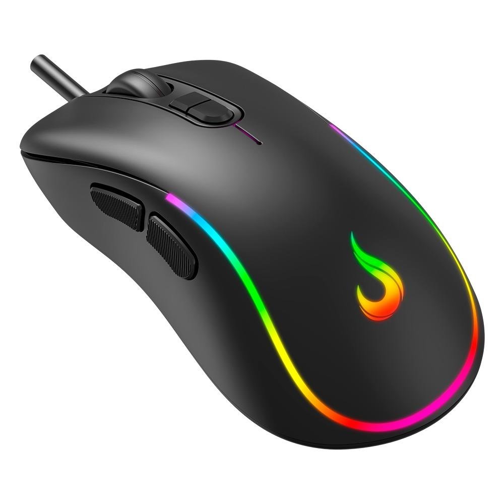 Mouse Gamer Rise Mode G2 Black RGB, 6400 DPI, 7 Botões, Preto - RM-MG-02-FB