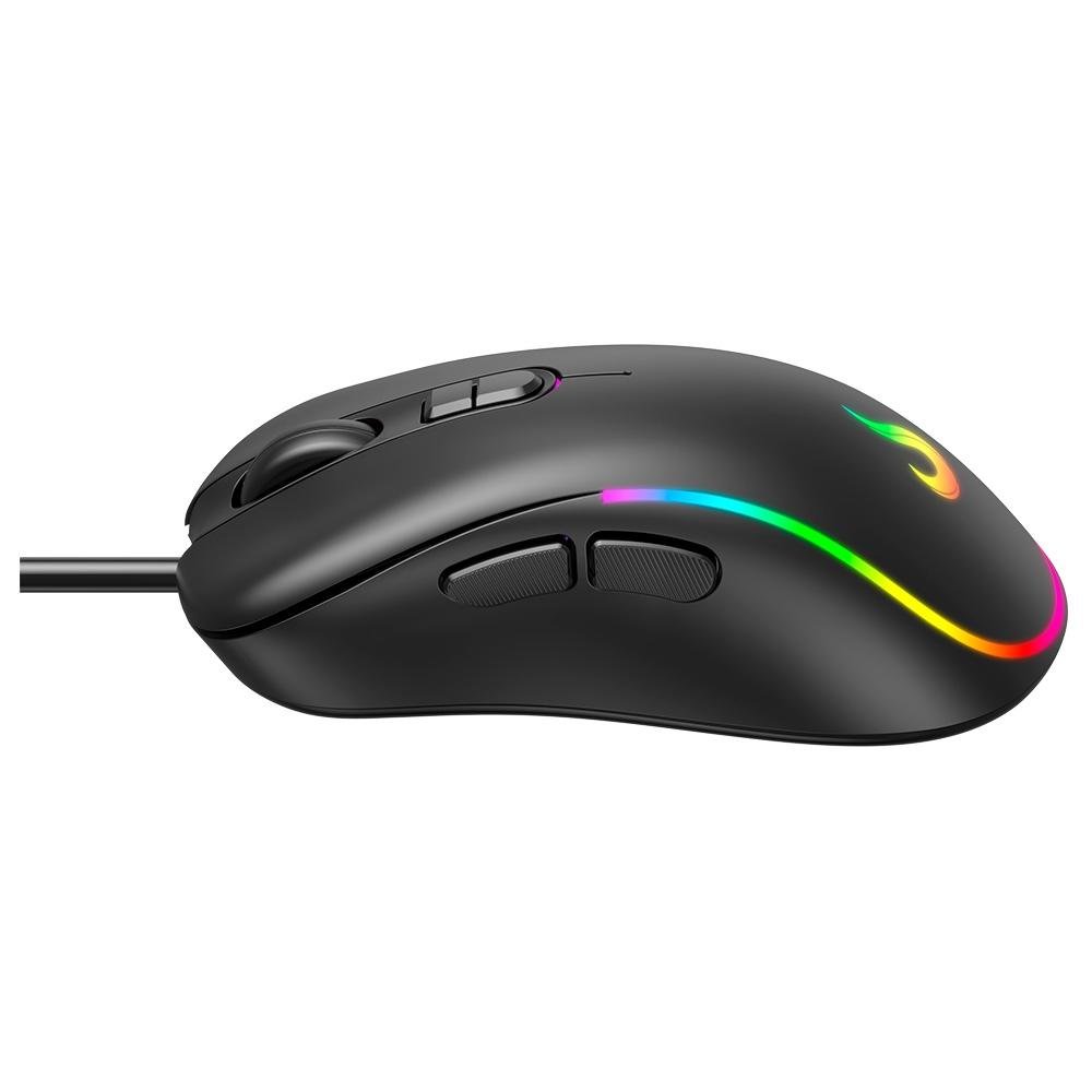 Mouse Gamer Rise Mode G2 Black RGB, 6400 DPI, 7 Botões, Preto - RM-MG-02-FB