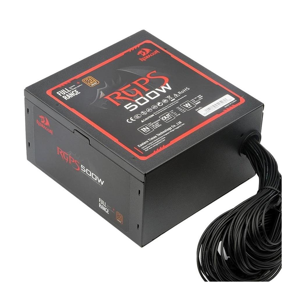 Imagem 7 de 7 do produto Fonte Redragon RGPS, 500W, 80 Plus Bronze, Sem Cabo, Preto - GC-PS001-1