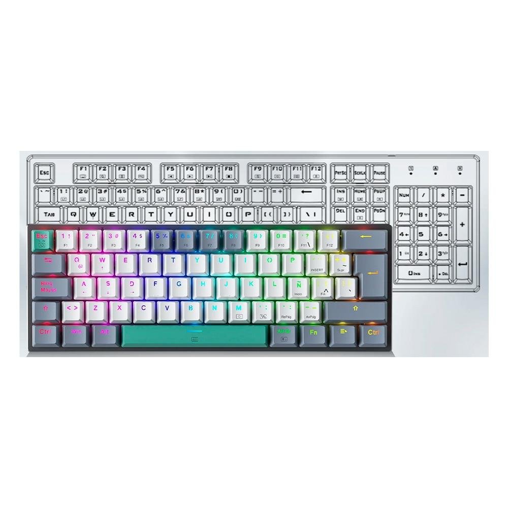 Teclado Mecânico Gamer Machenike K500-B61, RGB, Switch Huano Brown, Cinza - MAC-K500-B61GBR-WW - view 2