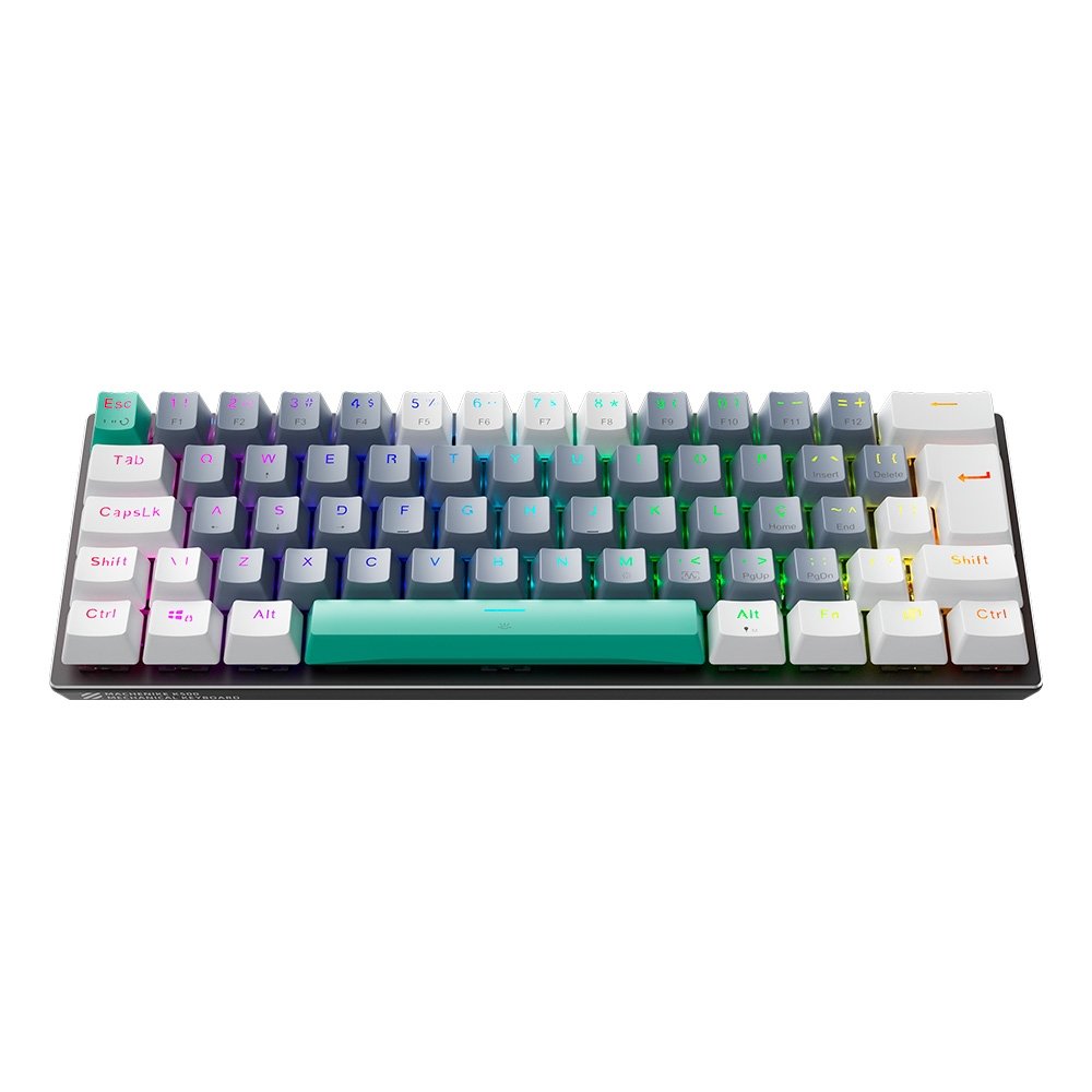 Teclado Mecânico Gamer Machenike K500-B61, RGB, Switch Huano Brown, Cinza - MAC-K500-B61GBR-WW Teclado Mecânico Gamer Machenike K500-B61, RGB, Switch Huano Brown, Cinza - MAC-K500-B61GBR-WW
