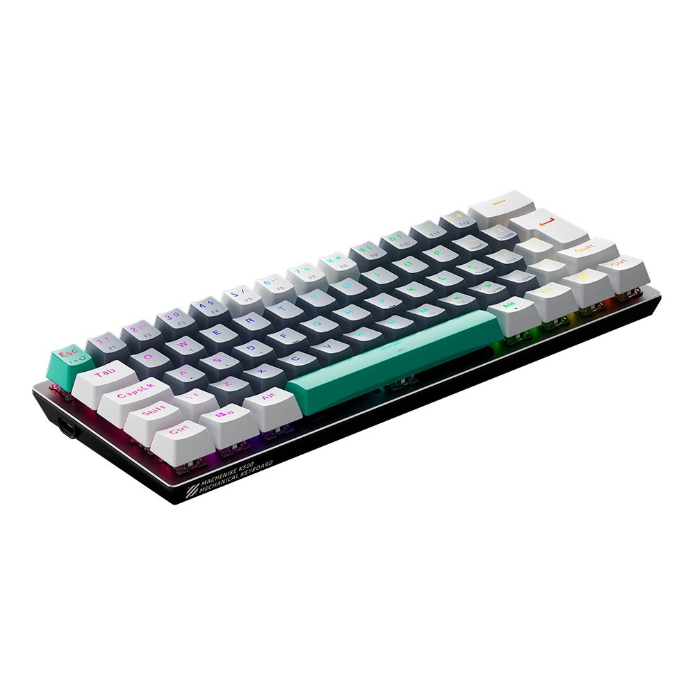 Teclado Mecânico Gamer Machenike K500-B61, RGB, Switch Huano Brown, Cinza - MAC-K500-B61GBR-WW Teclado Mecânico Gamer Machenike K500-B61, RGB, Switch Huano Brown, Cinza - MAC-K500-B61GBR-WW