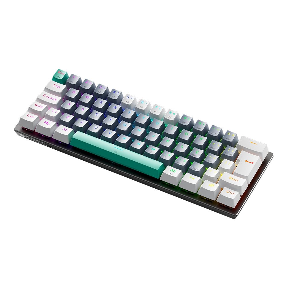Teclado Mecânico Gamer Machenike K500-B61, RGB, Switch Huano Brown, Cinza - MAC-K500-B61GBR-WW Teclado Mecânico Gamer Machenike K500-B61, RGB, Switch Huano Brown, Cinza - MAC-K500-B61GBR-WW