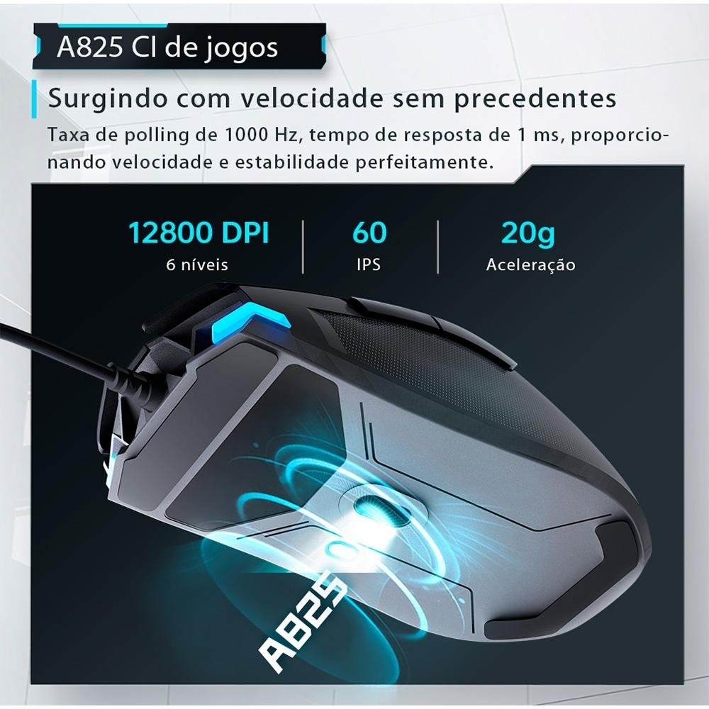 Mouse Gamer Machenike M7 Pro, Com fio, 12800 DPI, 6 botões, Branco - JJ02GL006 - view 11
