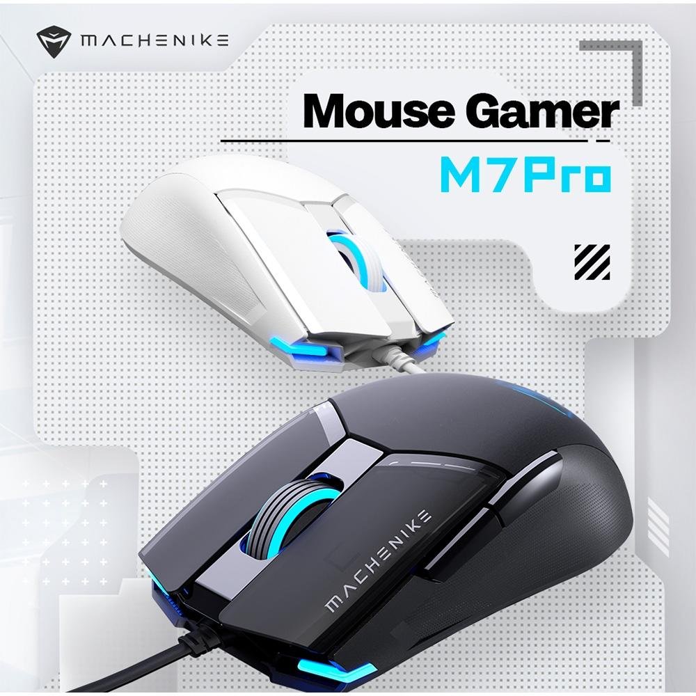 Mouse Gamer Machenike M7 Pro, Com fio, 12800 DPI, 6 botões, Preto - JJ02GP006