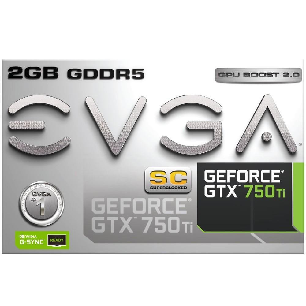 Placa de Vídeo VGA NVIDIA EVGA GEFORCE GTX 750 TI 2GB SC DDR5 128 bits PCI-E 3.0 02G-P4-3753-KR