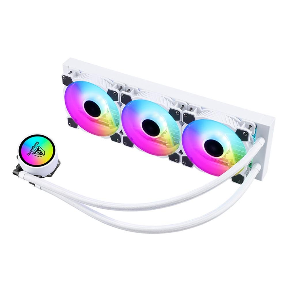 Imagem 3 de 5 do produto Water Cooler Segotep Beiced, ARGB, 360mm, AMD/Intel, Branco - SEG-WC-BEL360W-WW