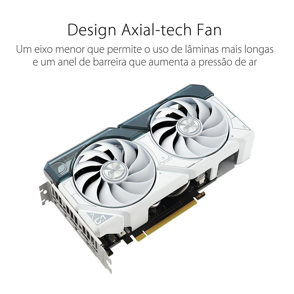 Placa de Vídeo RTX 4060 Dual OC 8G White NVIDIA GeForce, 8GB, GDDR6, DLSS, Ray Tracing, G-Sync - 90YV0JC2-M0NA00
