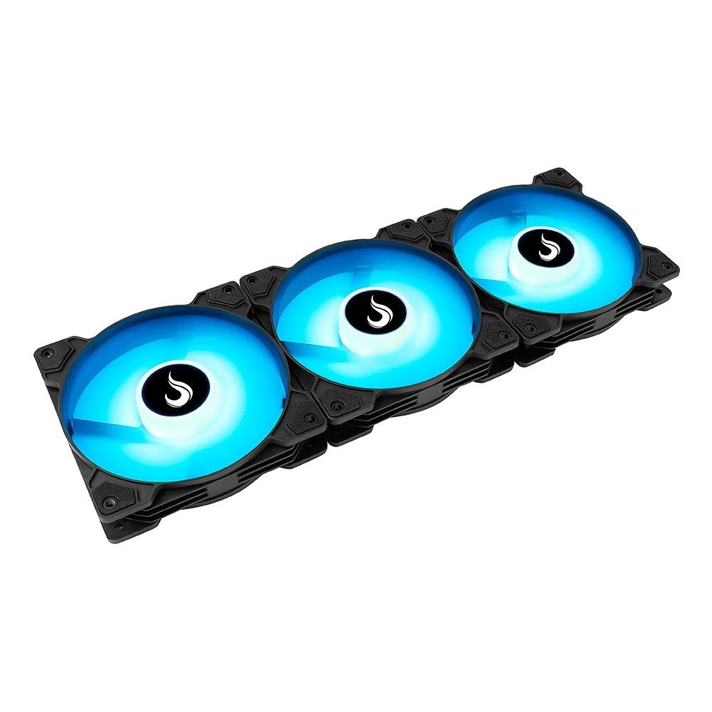 Kit com 3 Ventoinhas Rise Mode X, 120mm, Led ARGB, Preto - RM-XLD-01-ARGB - view 5