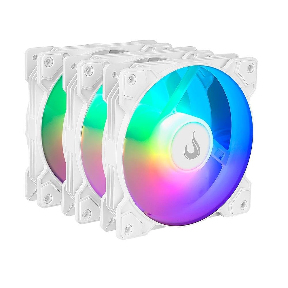 Kit com 3 Ventoinhas Rise Mode X, 120mm, Led ARGB, Branco - RM-XLD-02-ARGB 4