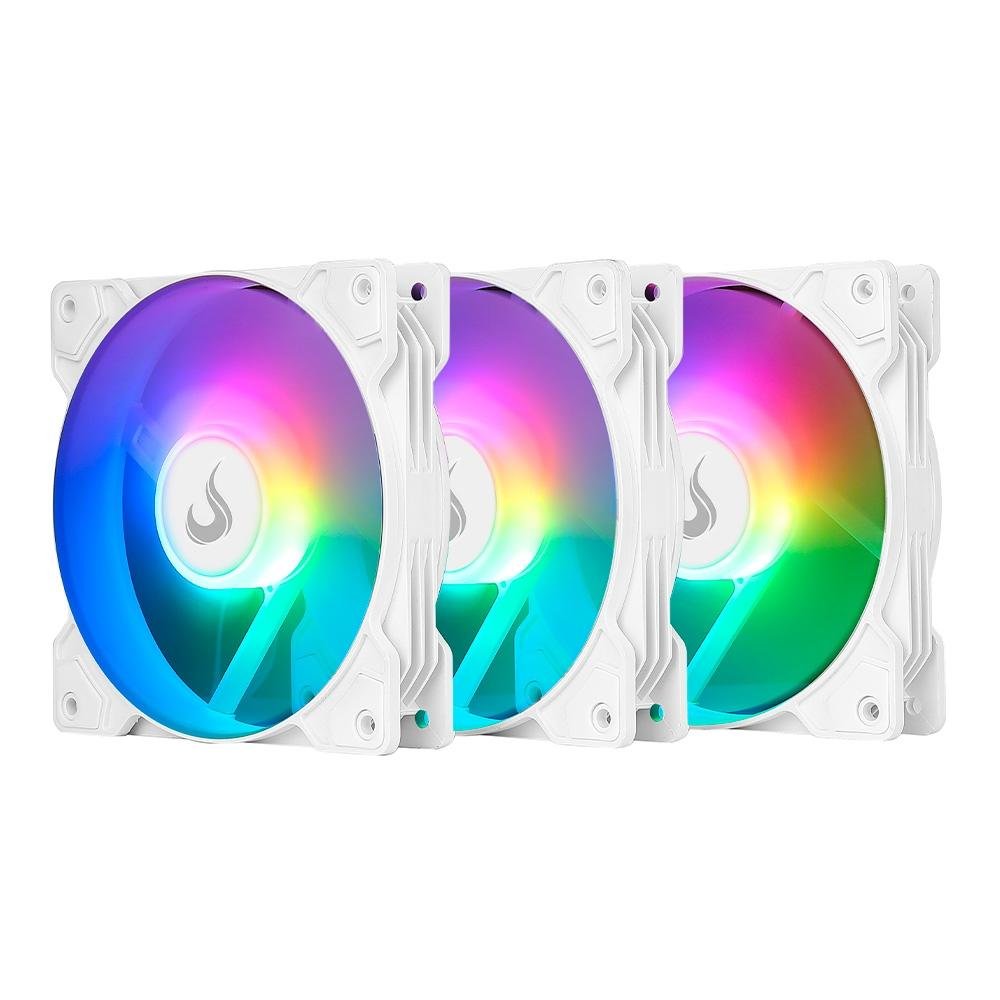 Imagem 4 de 8 do produto Kit com 3 Ventoinhas Rise Mode X, 120mm, Led ARGB, Branco - RM-XLD-02-ARGB