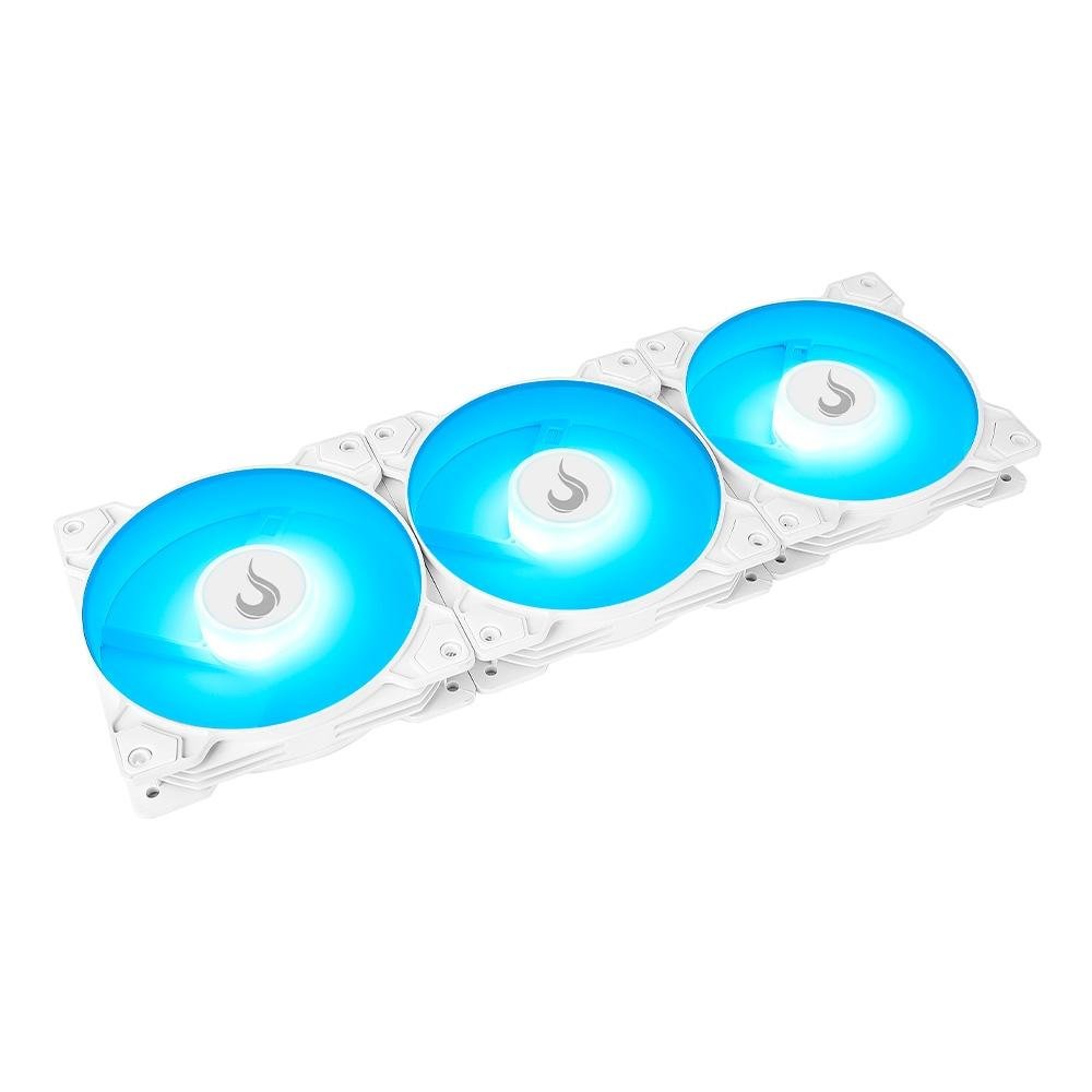 Imagem 6 de 8 do produto Kit com 3 Ventoinhas Rise Mode X, 120mm, Led ARGB, Branco - RM-XLD-02-ARGB