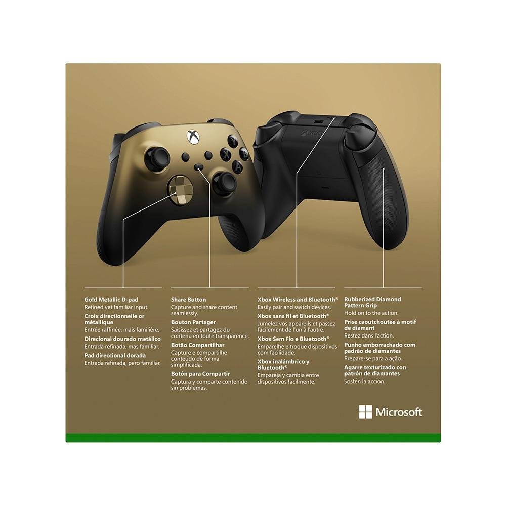 Imagem 12 de 12 do produto Controle Sem Fio Xbox, Gold Shadow Edição Especial - QAU-00121