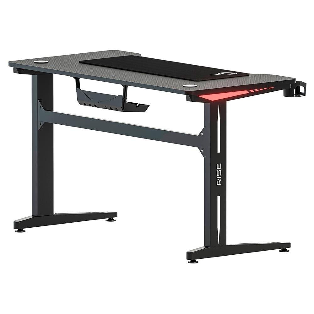 Imagem 3 de 8 do produto Mesa Gamer RGB Rise Mode, Desk 07, Suporte para Copos, Suporte para Headset, Preto - RM-TB-07-BK