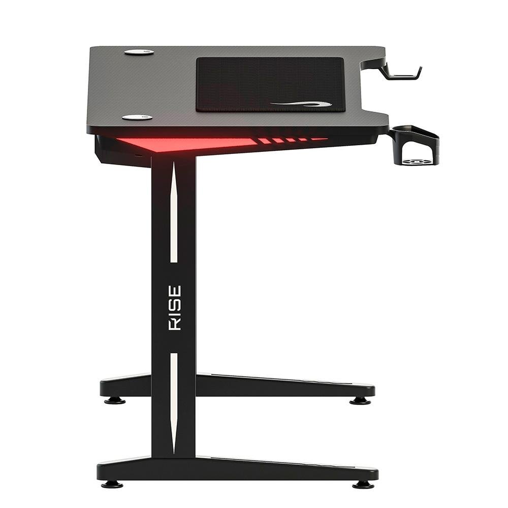 Imagem 4 de 8 do produto Mesa Gamer RGB Rise Mode, Desk 07, Suporte para Copos, Suporte para Headset, Preto - RM-TB-07-BK