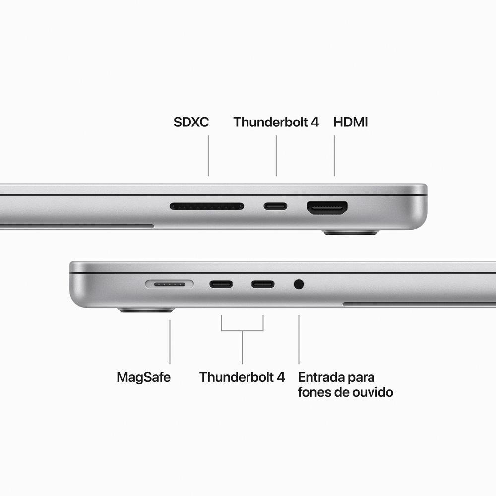 Imagem 6 de 10 do produto MacBook Pro Apple 16", M3 Max, CPU 16 Núcleos, GPU 40 Núcleos, 48GB RAM, SSD 1TB, Prateado - MUW73BZ/A