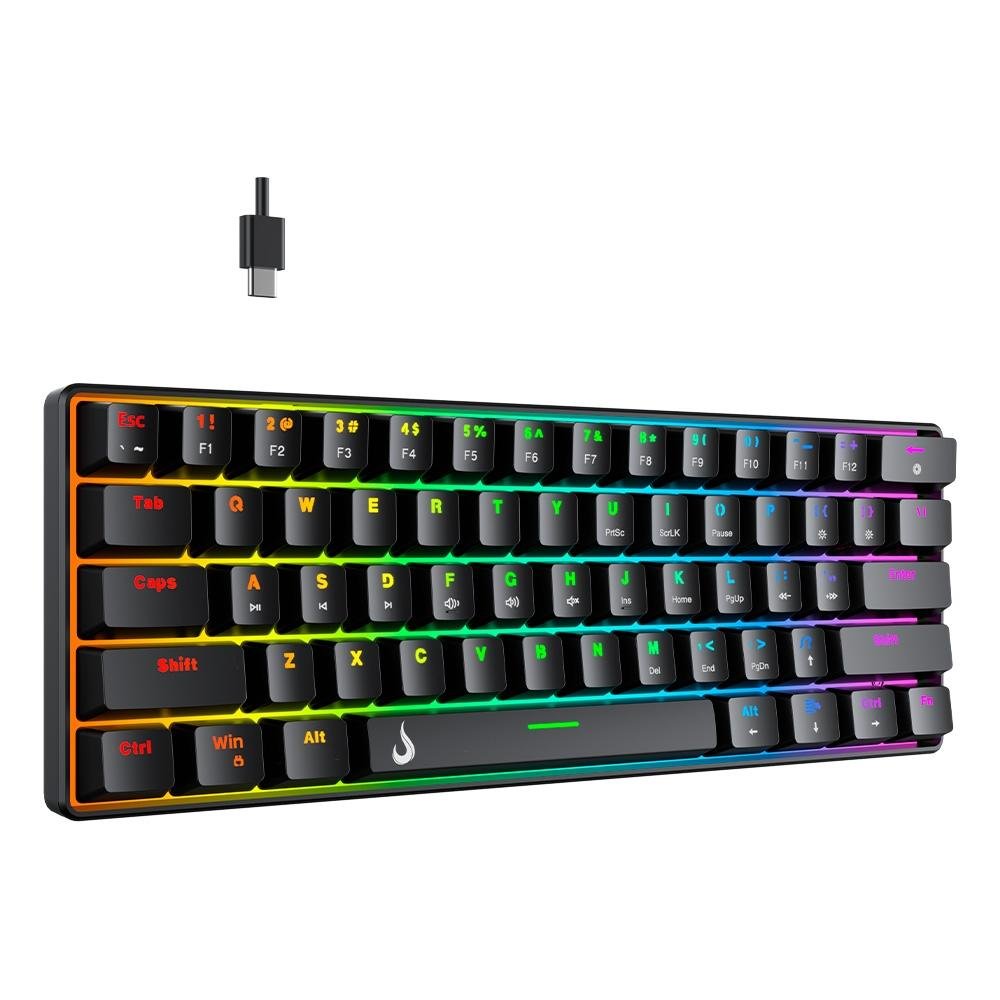 Teclado Mecânico Gamer Rise Mode GM1 Black, RGB, Switch Outemu Brown - RM-TCM-GM1-BBRO