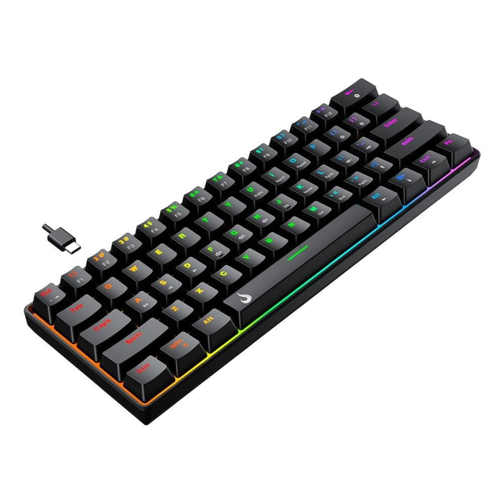Teclado Mecânico Gamer Rise Mode GM1 Black, RGB, Switch Outemu Brown - RM-TCM-GM1-BBRO