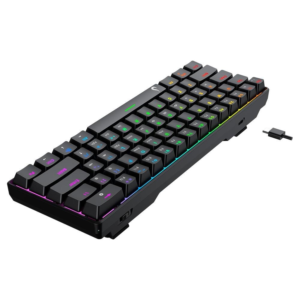 Teclado Mecânico Gamer Rise Mode GM1 Black, RGB, Switch Outemu Brown - RM-TCM-GM1-BBRO