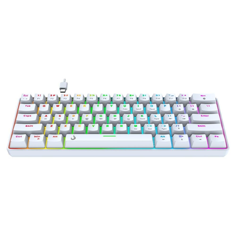 Teclado Mecânico Gamer ( Balão.info) GM1 White, RGB, Switch Outemu Blue - RM-TCM-GM1-WBLUE - foto 2