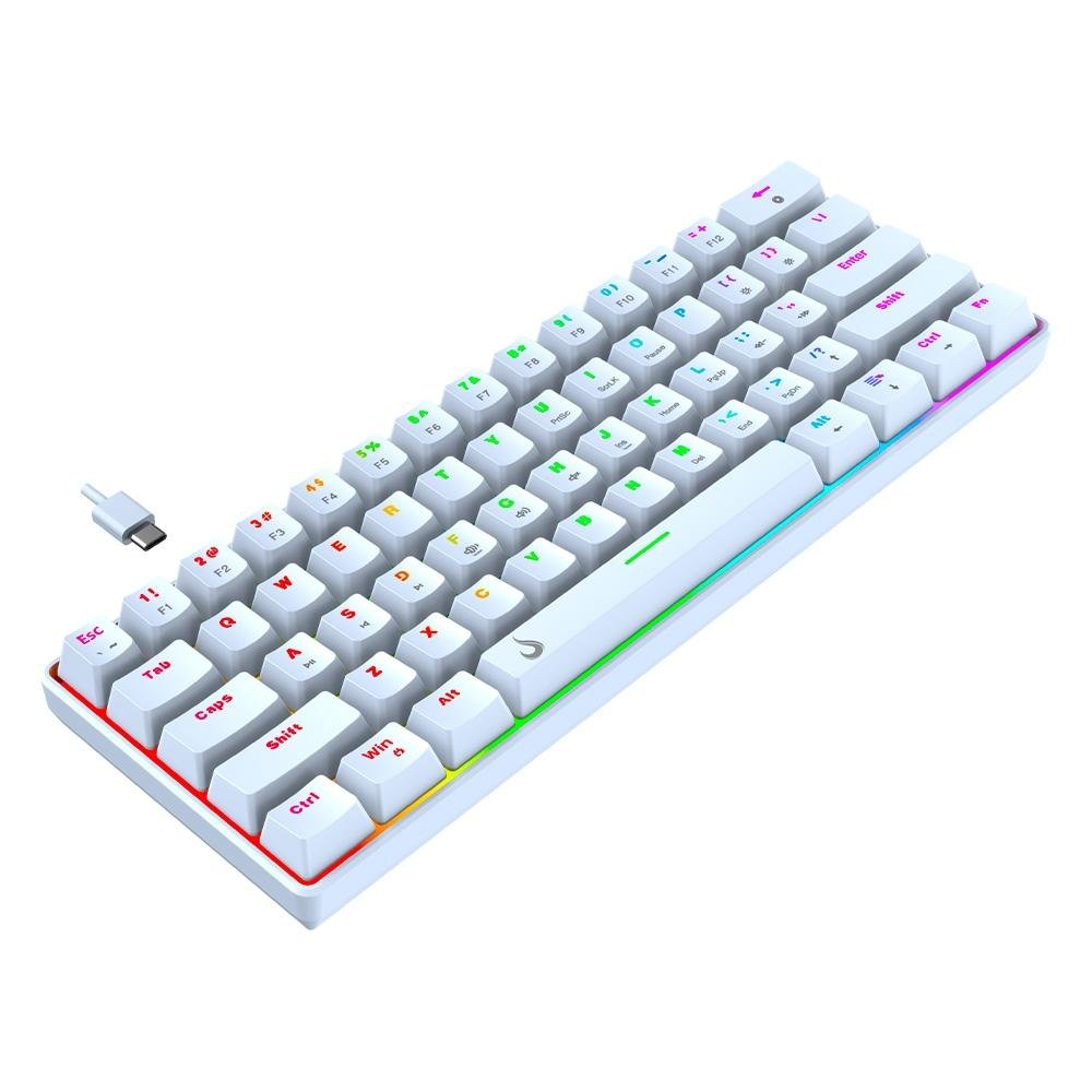Teclado Mecânico Gamer ( Balão.info) GM1 White, RGB, Switch Outemu Blue - RM-TCM-GM1-WBLUE - foto 4