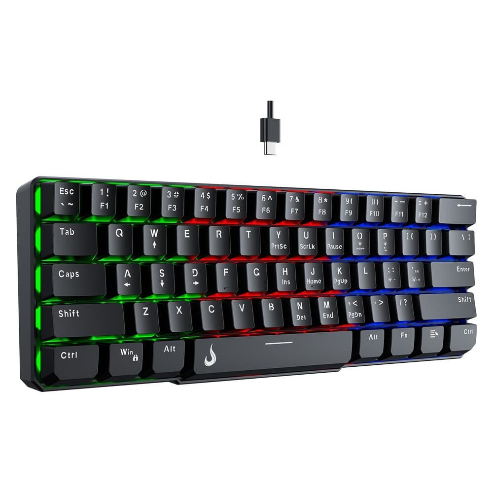 Teclado Semi Mecânico Gamer Rise Mode G2 Mini, RGB, USB-C, Layout 60%, Preto - RM-TG-02-B Teclado Semi Mecânico Gamer Rise Mode G2 Mini, RGB, USB-C, Layout 60%, Preto - RM-TG-02-B