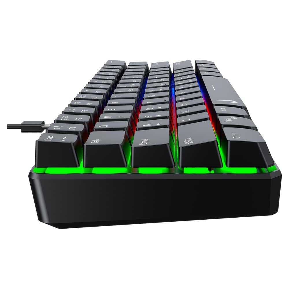 Teclado Semi Mecânico Gamer Rise Mode G2 Mini, RGB, USB-C, Layout 60%, Preto - RM-TG-02-B - view 6
