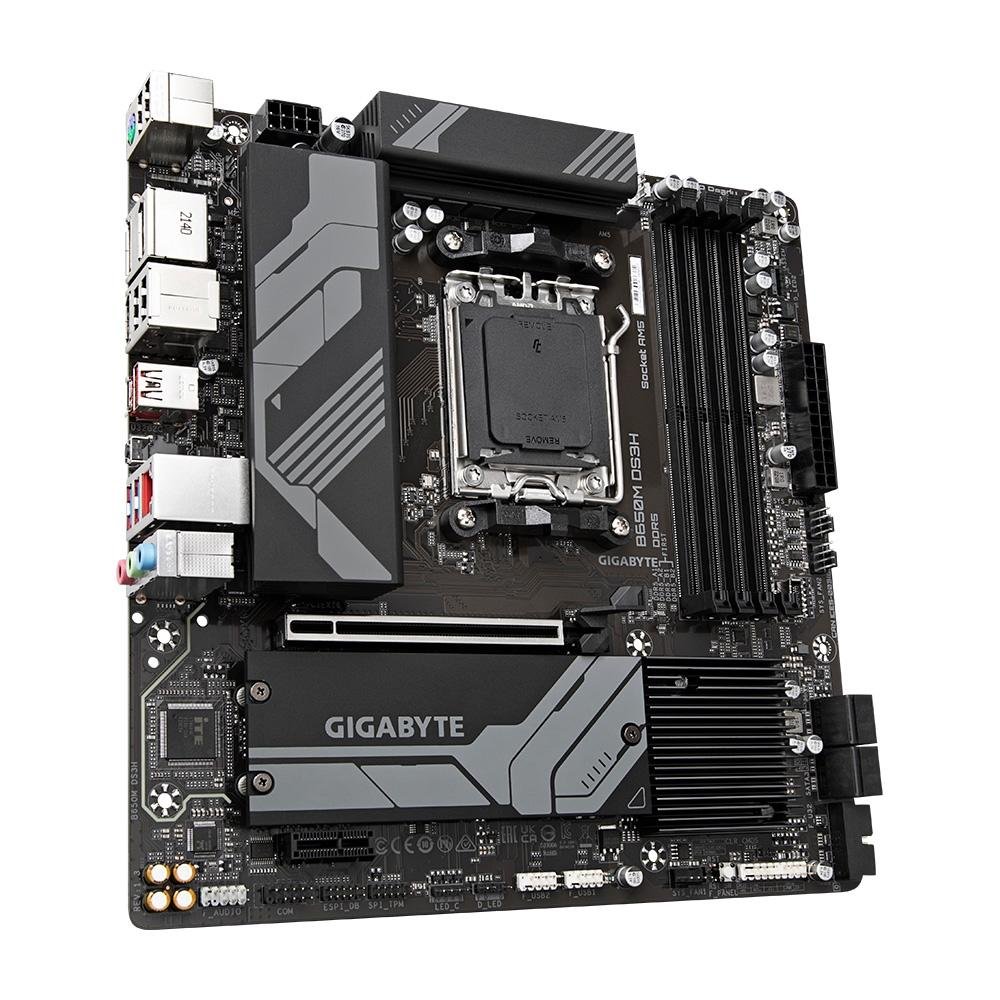Imagem 3 de 4 do produto Placa-Mãe Gigabyte B650M DS3H Rev. 1.0, RGB, AMD, Micro ATX, DDR5, AM5, Preto - B650M DS3H