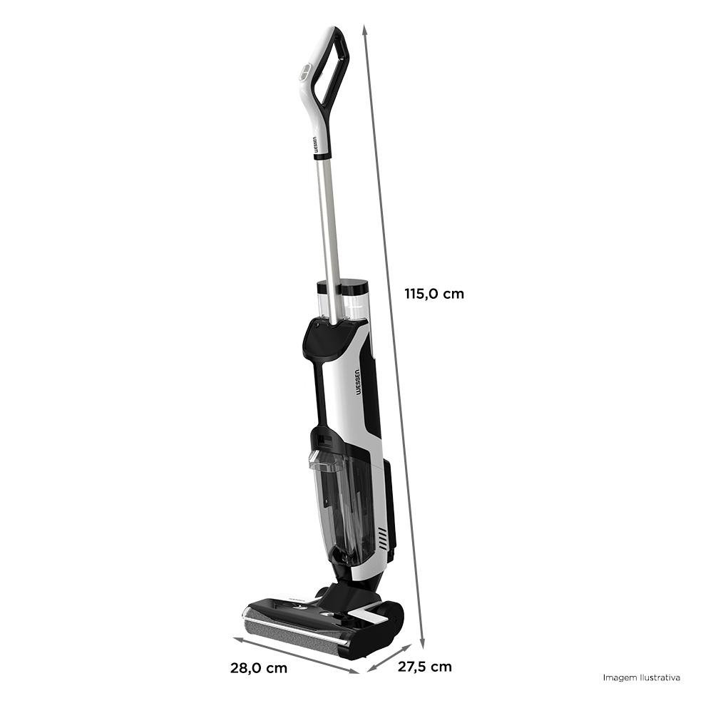 Aspirador Vertical Sem Fio wessen Clean Pro 300, Aspira e Passa Pano, Autolimpante, 4000mAh, Bivolt, Branco - WNAV300BR Aspirador Vertical Sem Fio wessen Clean Pro 300, Aspira e Passa Pano, Autolimpante, 4000mAh, Bivolt, Branco - WNAV300BR