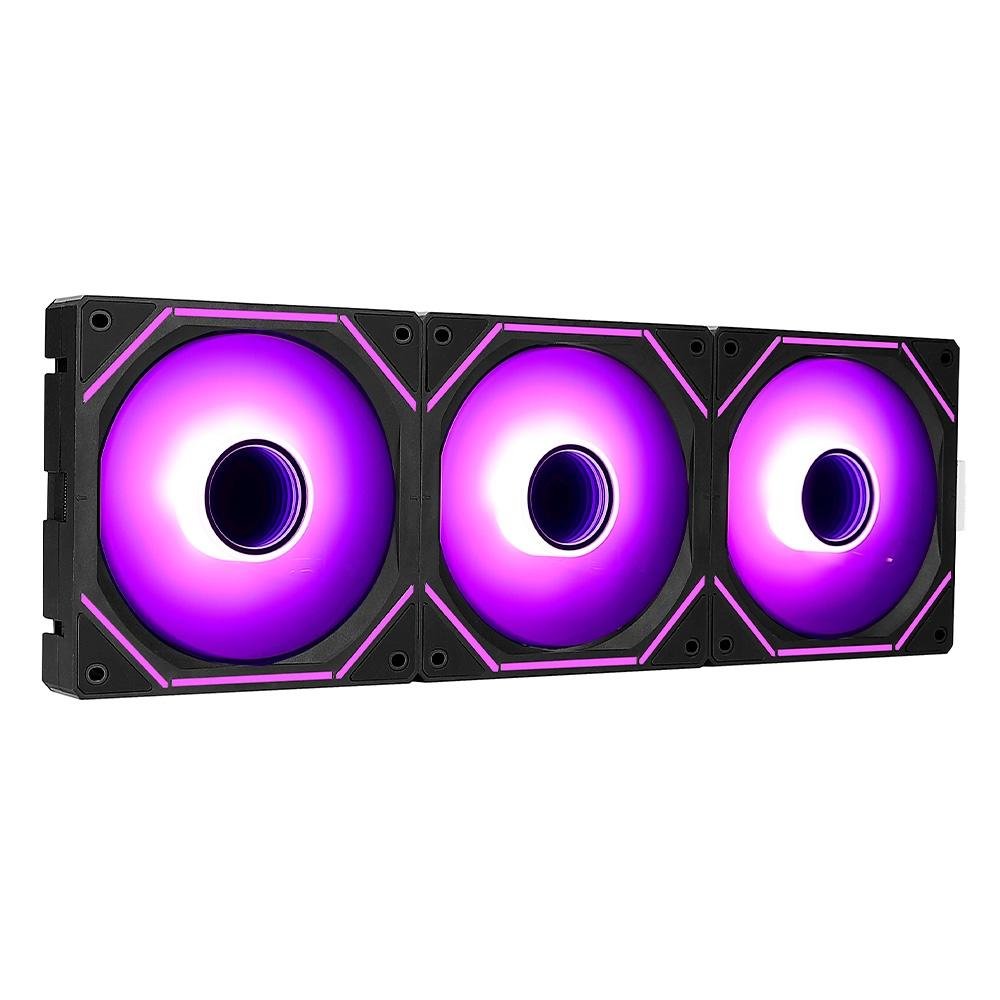 Kit Com 3 Ventoinhas Rise Mode Magneto Pro, 120mm, Led ARGB, Preto - RM-MAPRO-ARGB-B