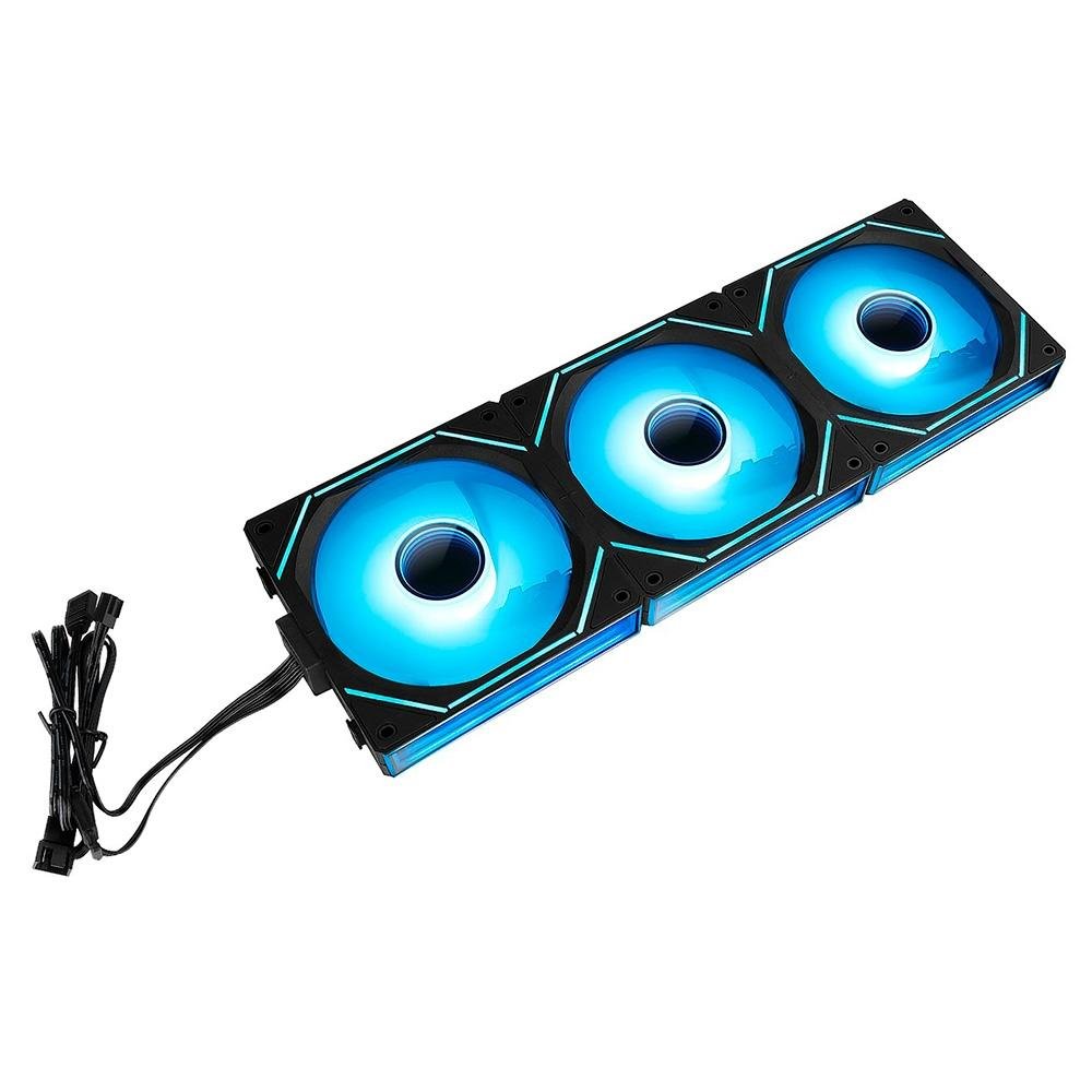 Kit Com 3 Ventoinhas Rise Mode Magneto Pro, 120mm, Led ARGB, Preto - RM-MAPRO-ARGB-B