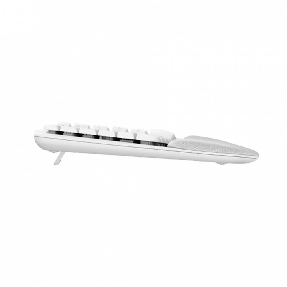 Imagem 2 de 12 do produto Teclado Sem Fio Logitech Wave Keys, Bluetooth, Layout US, Com Design Ondulado, Ergonômico, Branco - 920-012282