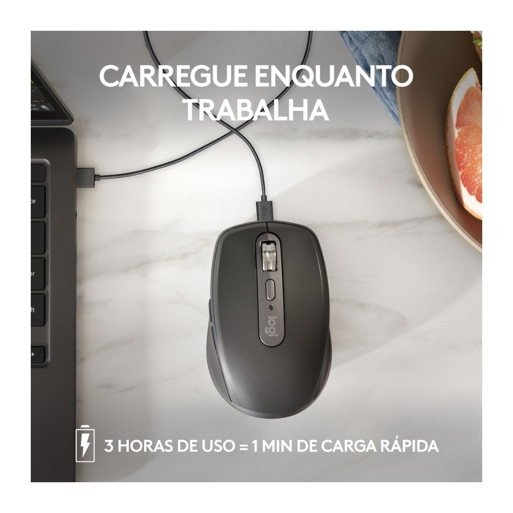 Mouse Sem Fio ( Balão.info) MX Anywhere 3S, Bluetooth, Clique Silencioso, Recarregável, Cinza Claro - 910-( Balão.info - foto 7